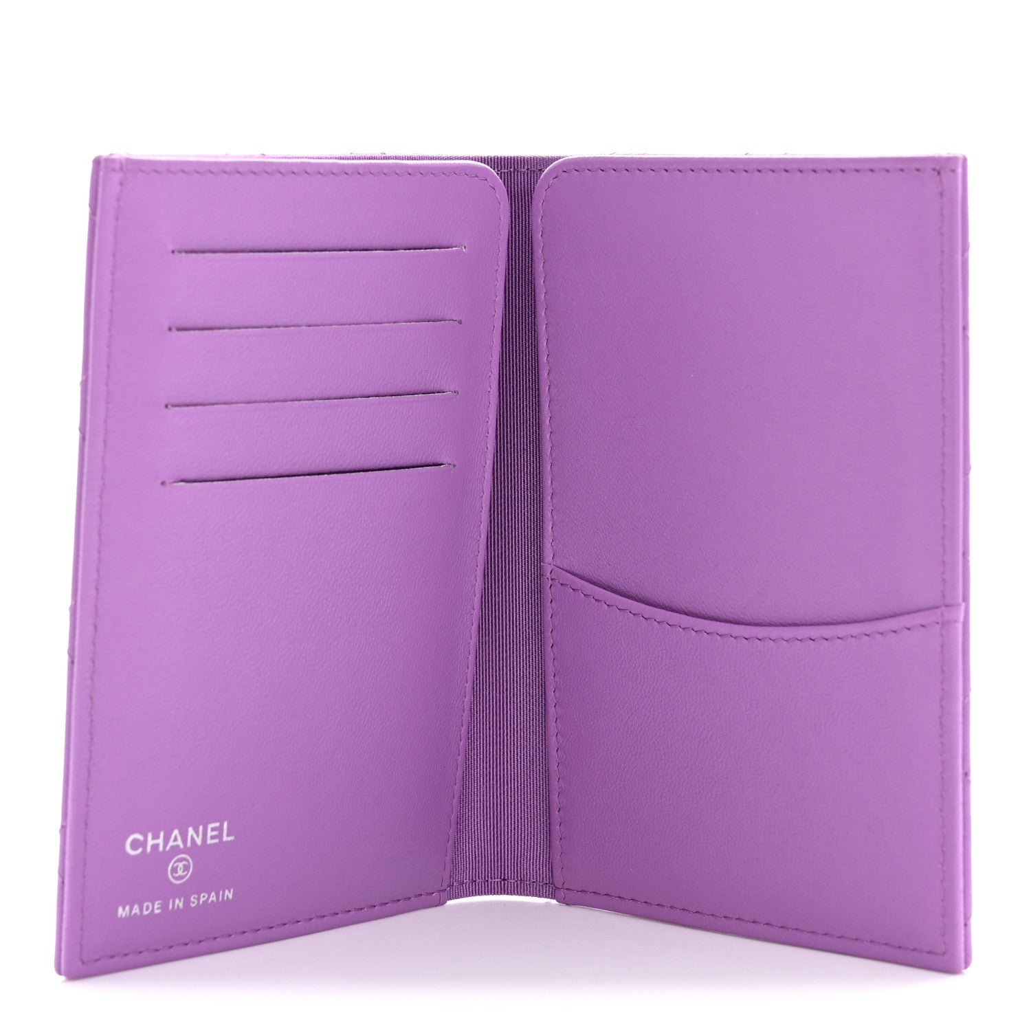 Chanel Lambskin Quilted Passport Holder Purple 5 of 8