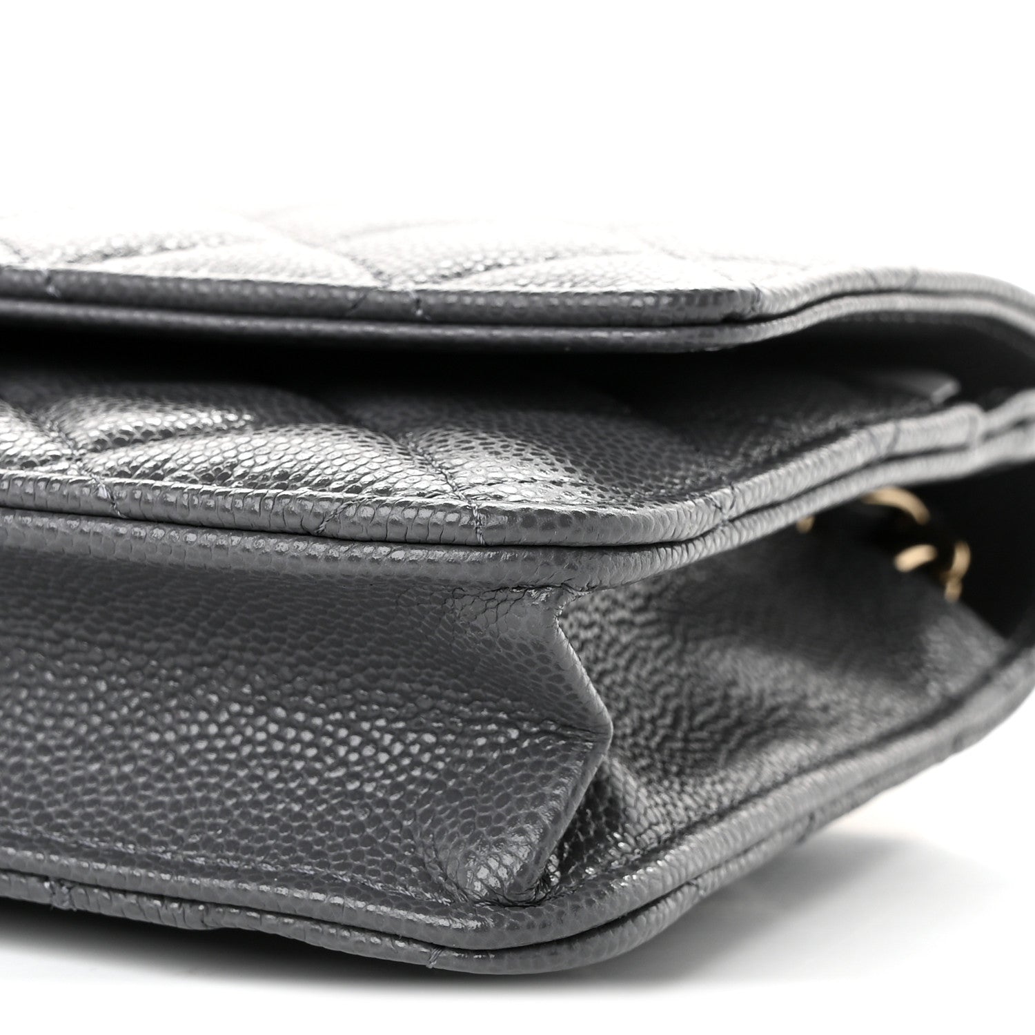 Chanel Caviar Quilted Wallet on Chain WOC Grey 10 of 11