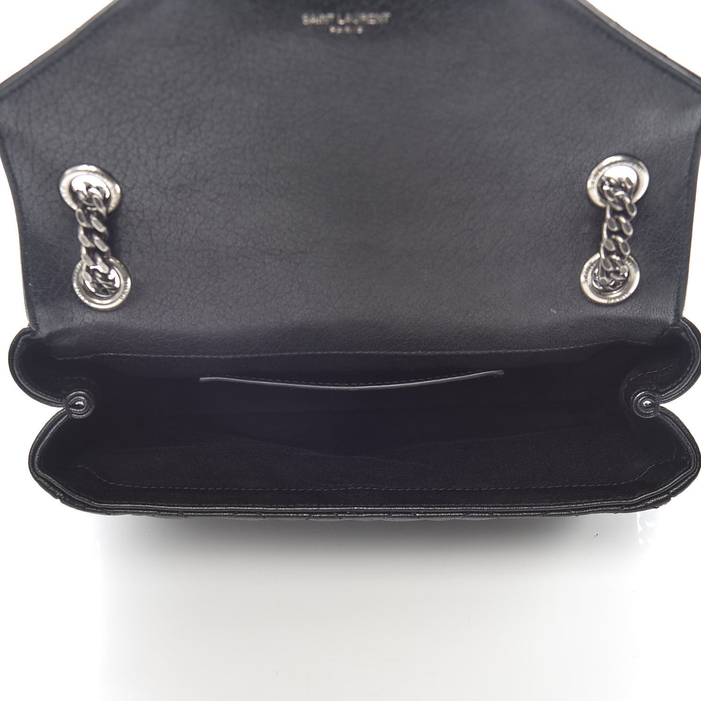 Sheepskin Tri-Quilt Monogram Medium College Bag Black