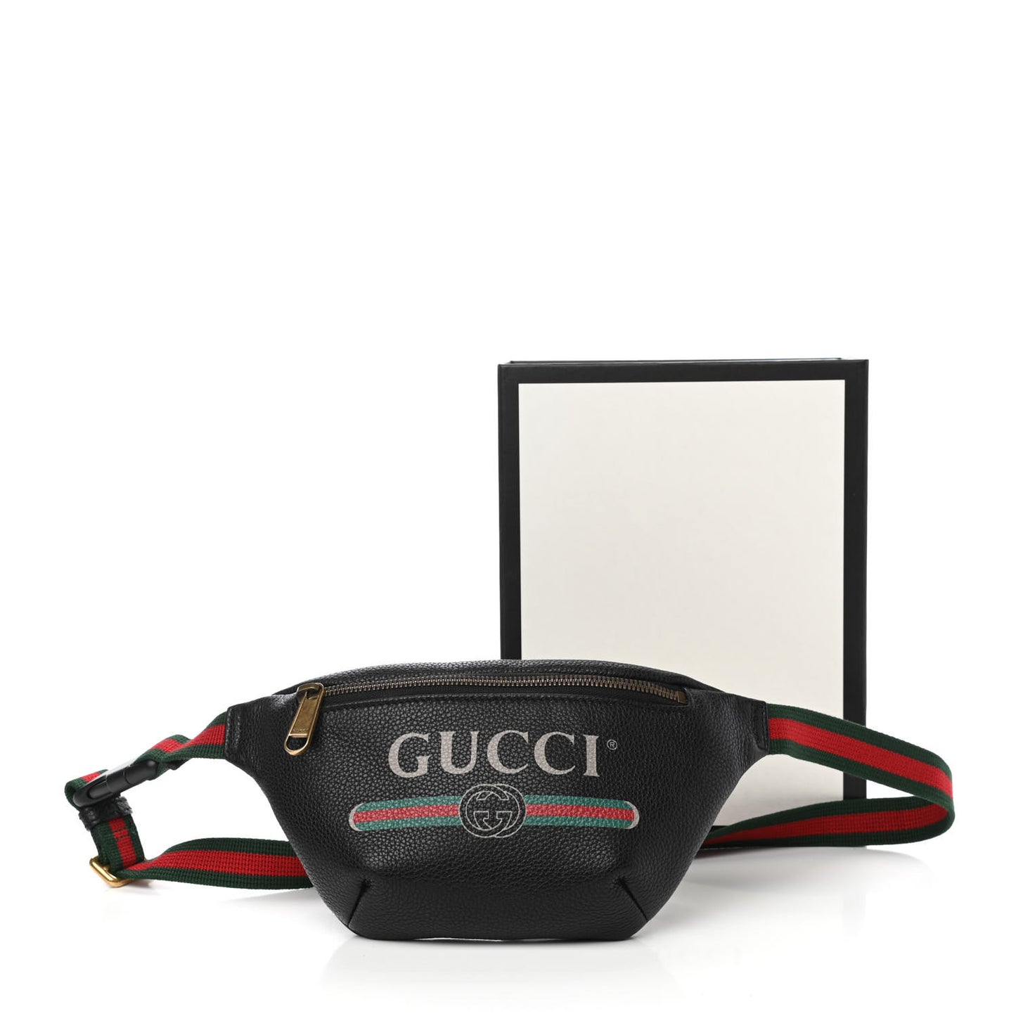 Grained Calfskin Small Logo Belt Bag Black