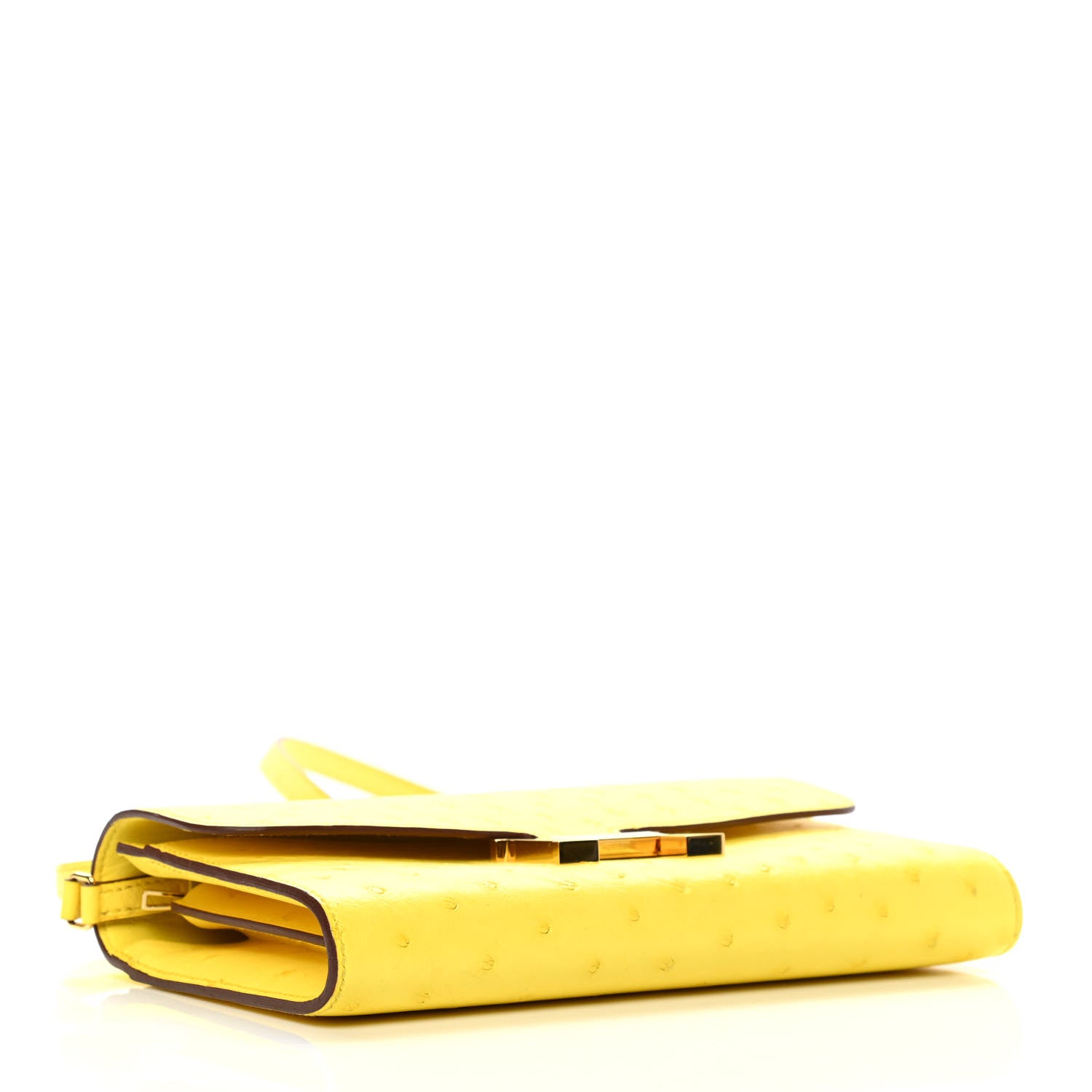 Hermes Ostrich Constance Long Wallet To Go Jaune Citron 4 of 11