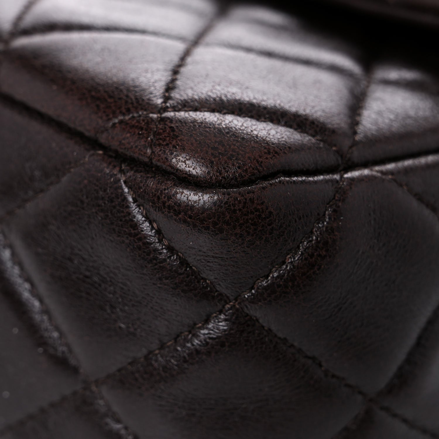 Chanel Lambskin Quilted Medium Double Flap Dark Brown 9 of 18