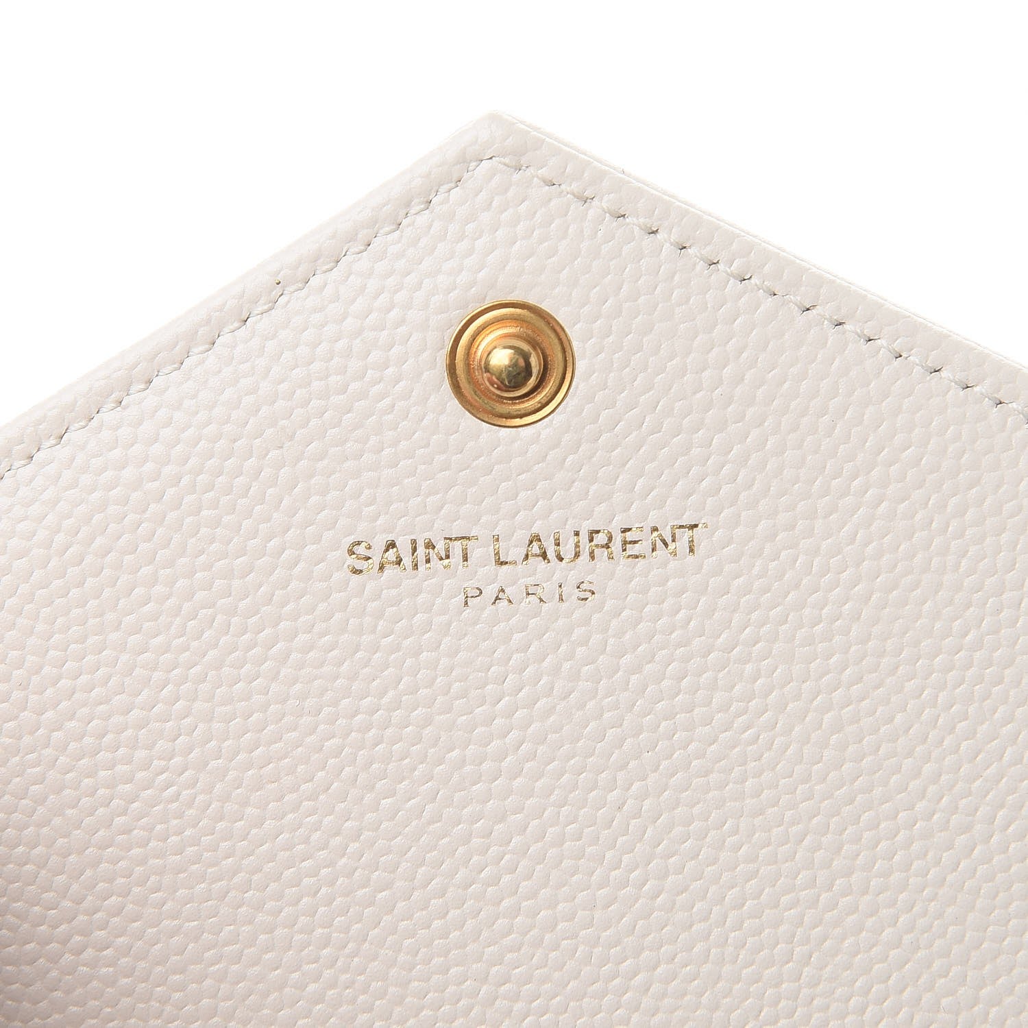 Saint Laurent Grain De Poudre Matelasse Chevron Monogram Envelope Chain Wallet Porcellana 6 of 11