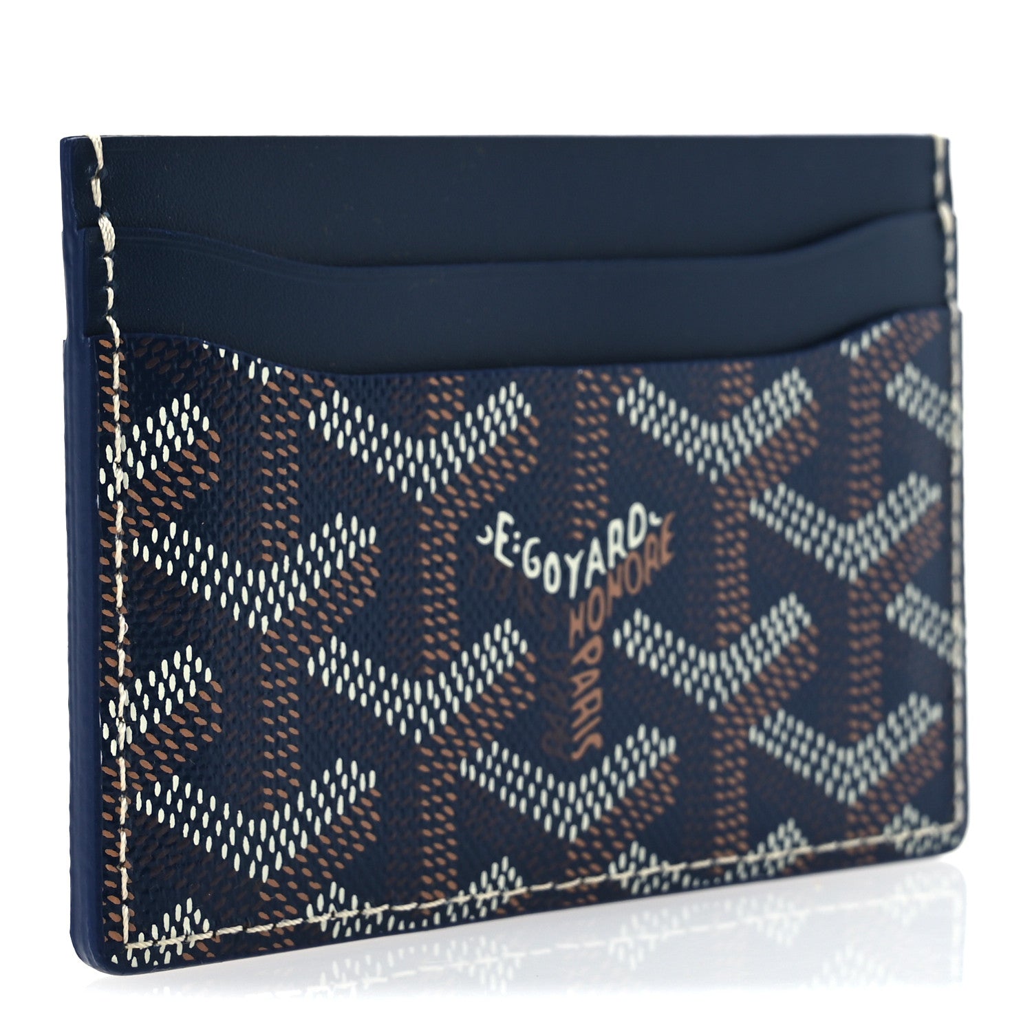 Goyard Goyardine Saint Sulpice Card Holder Navy 3 of 9