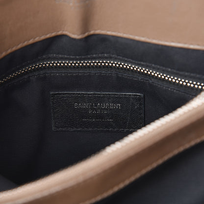Saint Laurent Calfskin Y Quilted Medium Loulou Monogram Chain Satchel Light Brown 6 of 11