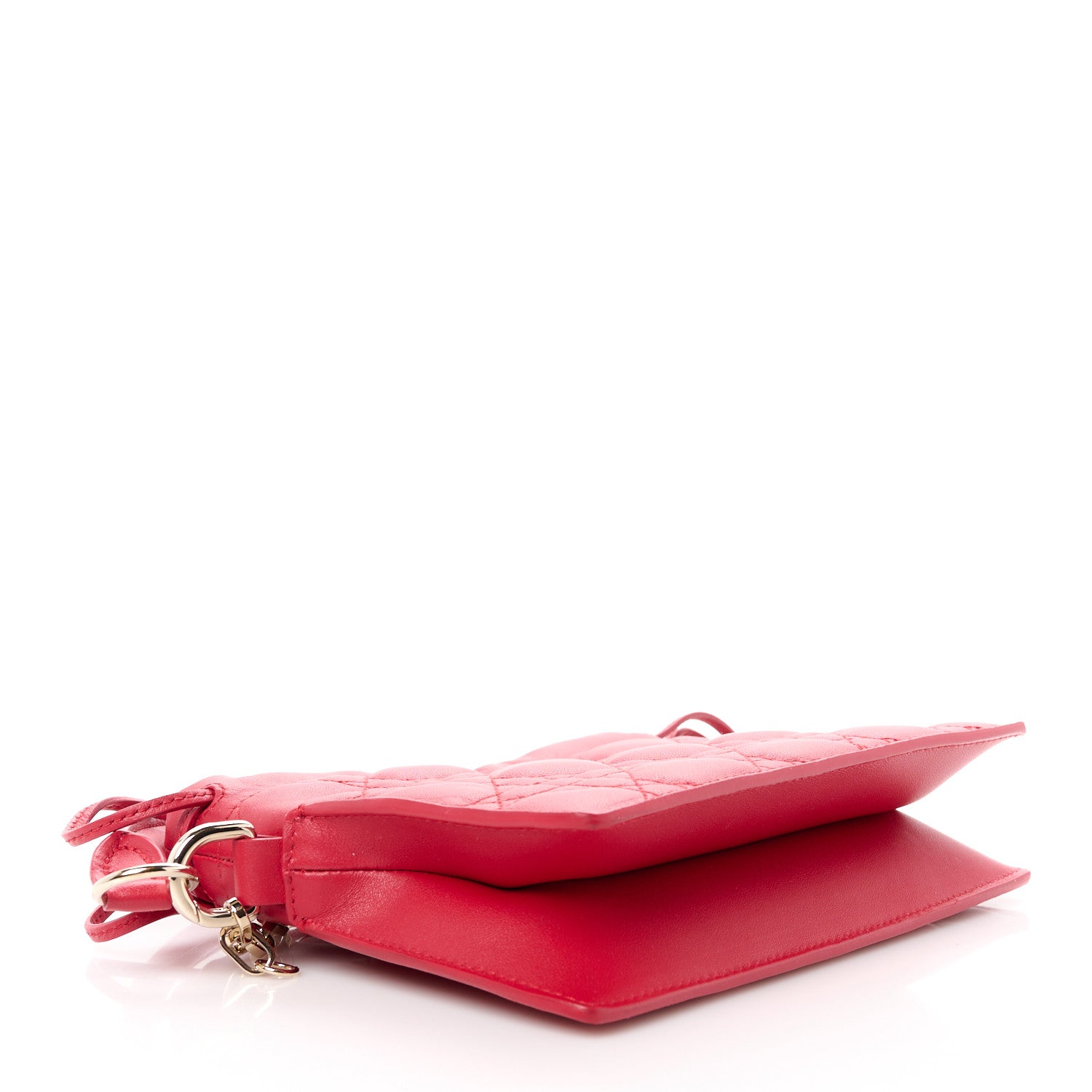 Christian Dior Lambskin Cannage Milly Mini Drawstring Bag Red 4 of 10