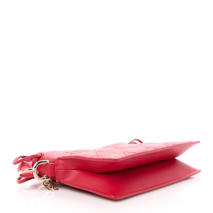 Christian Dior Lambskin Cannage Milly Mini Drawstring Bag Red 4 of 10