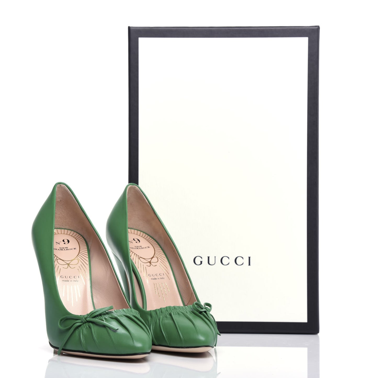 Nappa Bow High Heel Pumps 35.5 New Shamarock