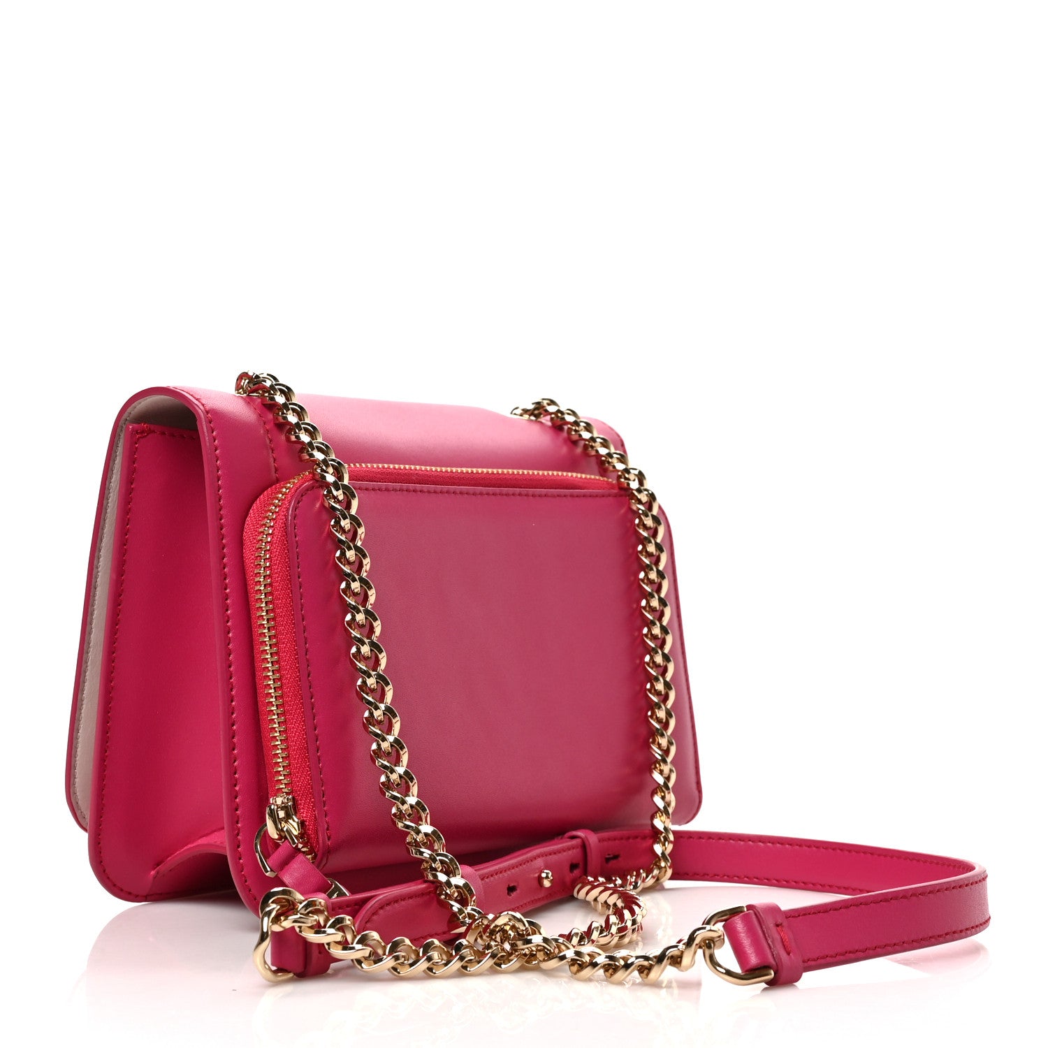 Salvatore Ferragamo Smooth Calfskin Vara Bow Chain Flap Crossbody Pink 3 of 8