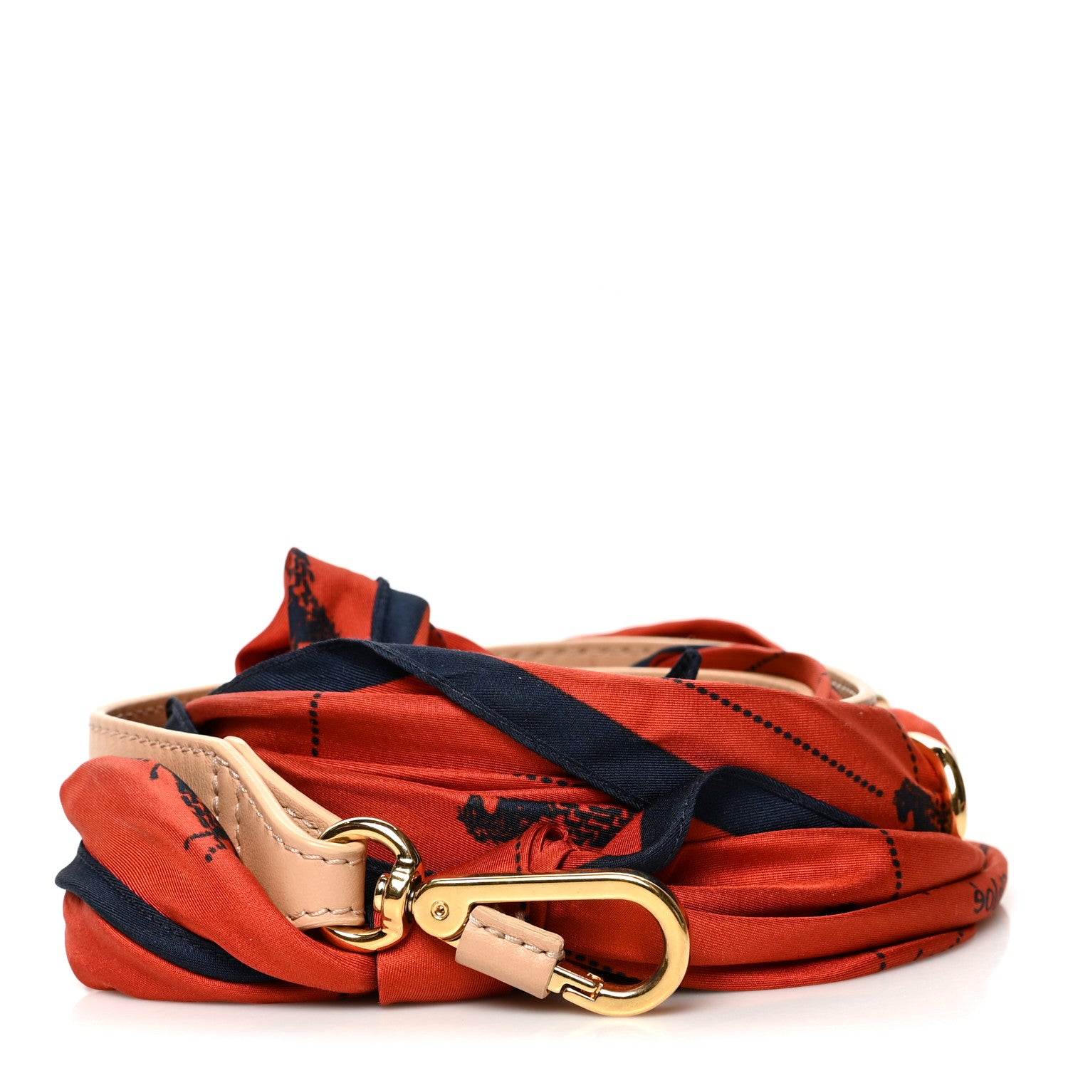 Chloe Calfskin Silk Little Horses Scarf Strap Earthy Red 1 of 4