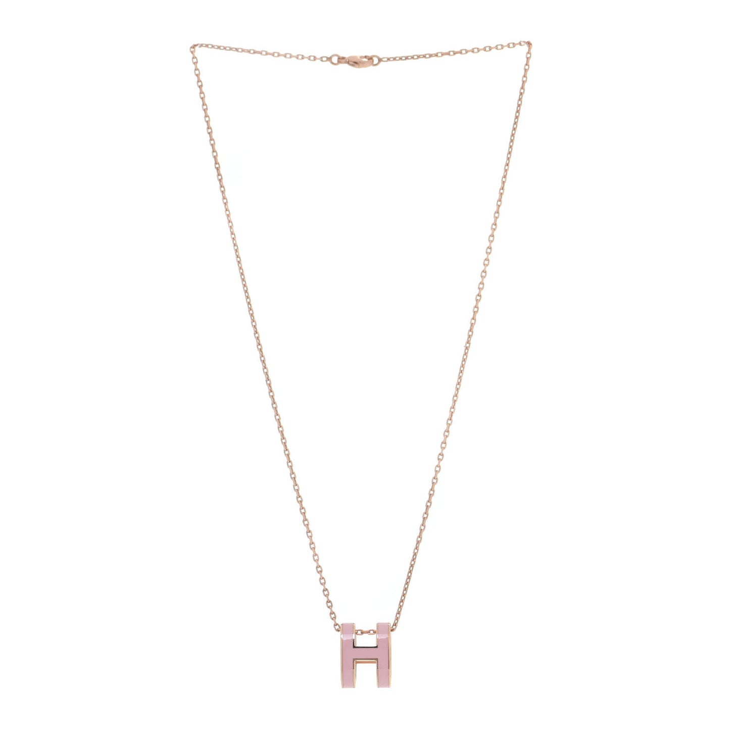 Lacquered Rose Gold Pop H Pendant Necklace Rose Dragee