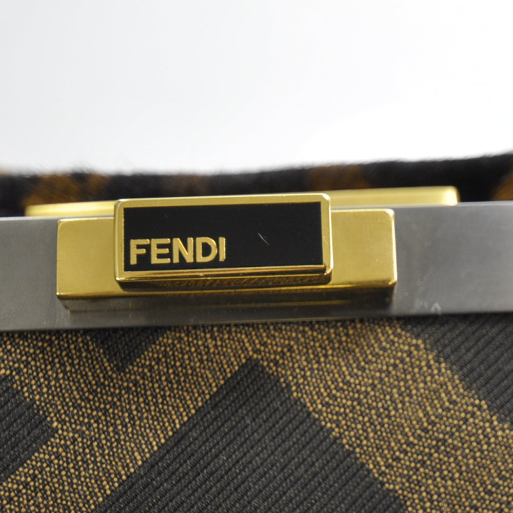 Fendi Calf Hair Leopard Print Zucca Large Peekaboo Iconic Satchel Tobacco 7 of 7
