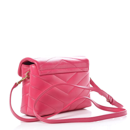 Saint Laurent Calfskin Y Quilted Monogram Toy Loulou Crossbody Bag Freesia 3 of 10