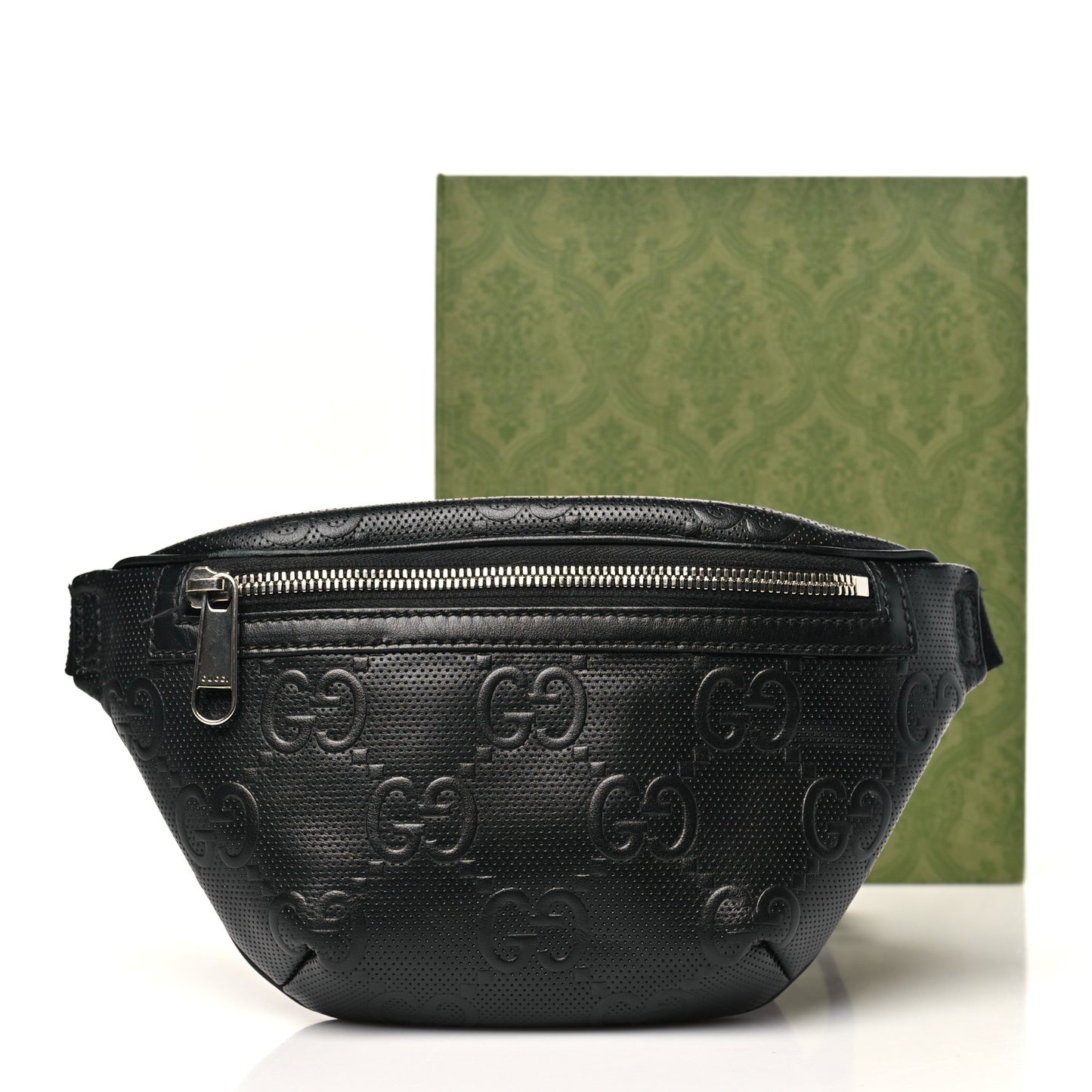 Calfskin GG Tennis Embossed Belt Bag Black
