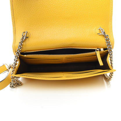 Gucci Dollar Calfskin Interlocking G Chain Wallet New Buttercup 5 of 9