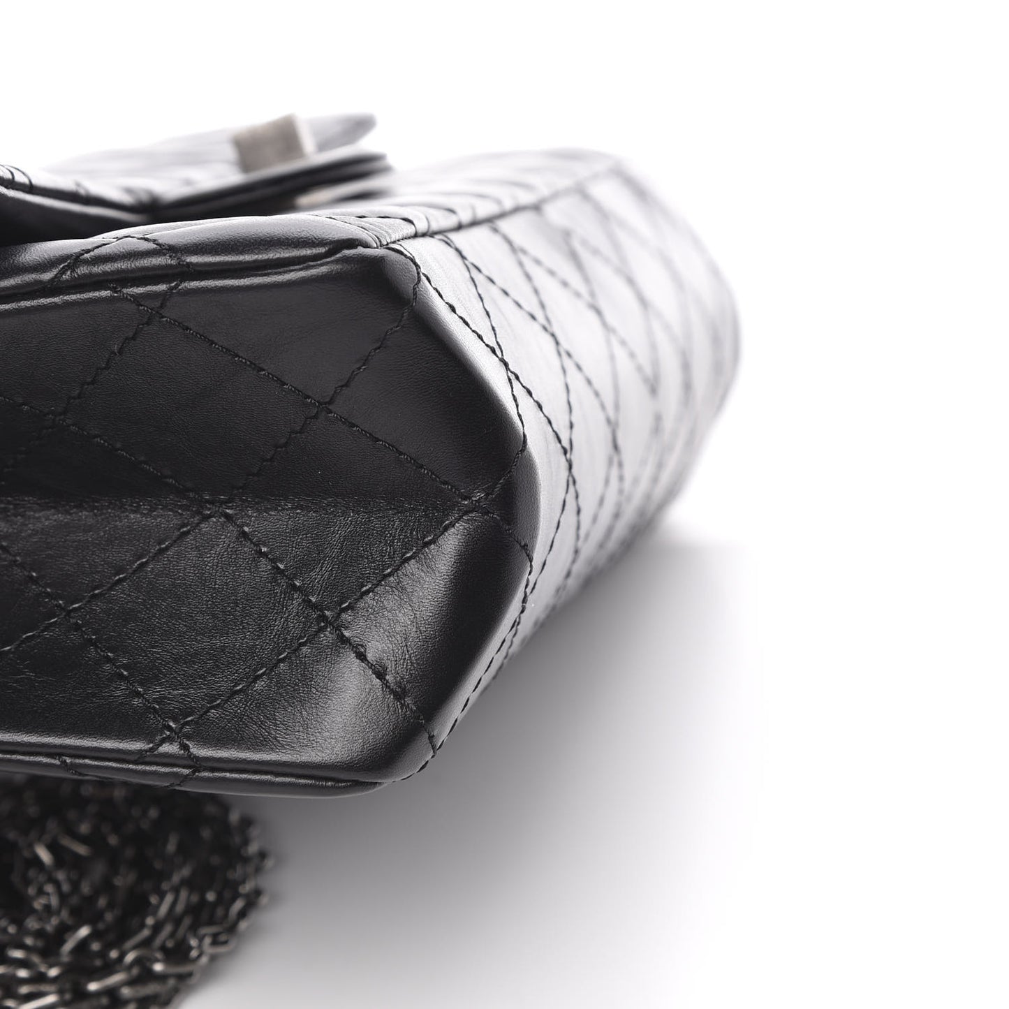 Aged Calfskin Quilted 2.55 Reissue 226 Flap Black