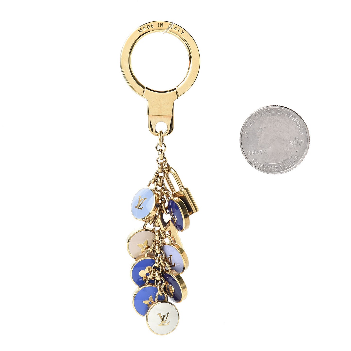 Metal Enamel Pastilles Key Chain Bag Charm Multicolor