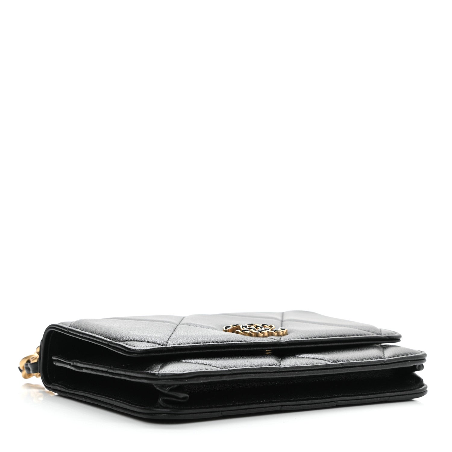 Chanel Lambskin Quilted Chanel 19 Wallet On Chain WOC Black 4 of 13