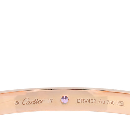 Cartier 18K Pink Gold Pink Sapphire LOVE Cuff Bracelet 17 3 of 3