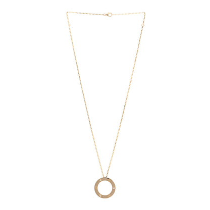 Cartier 18K Yellow Gold 3 Diamonds LOVE Pendant Necklace 3 of 4