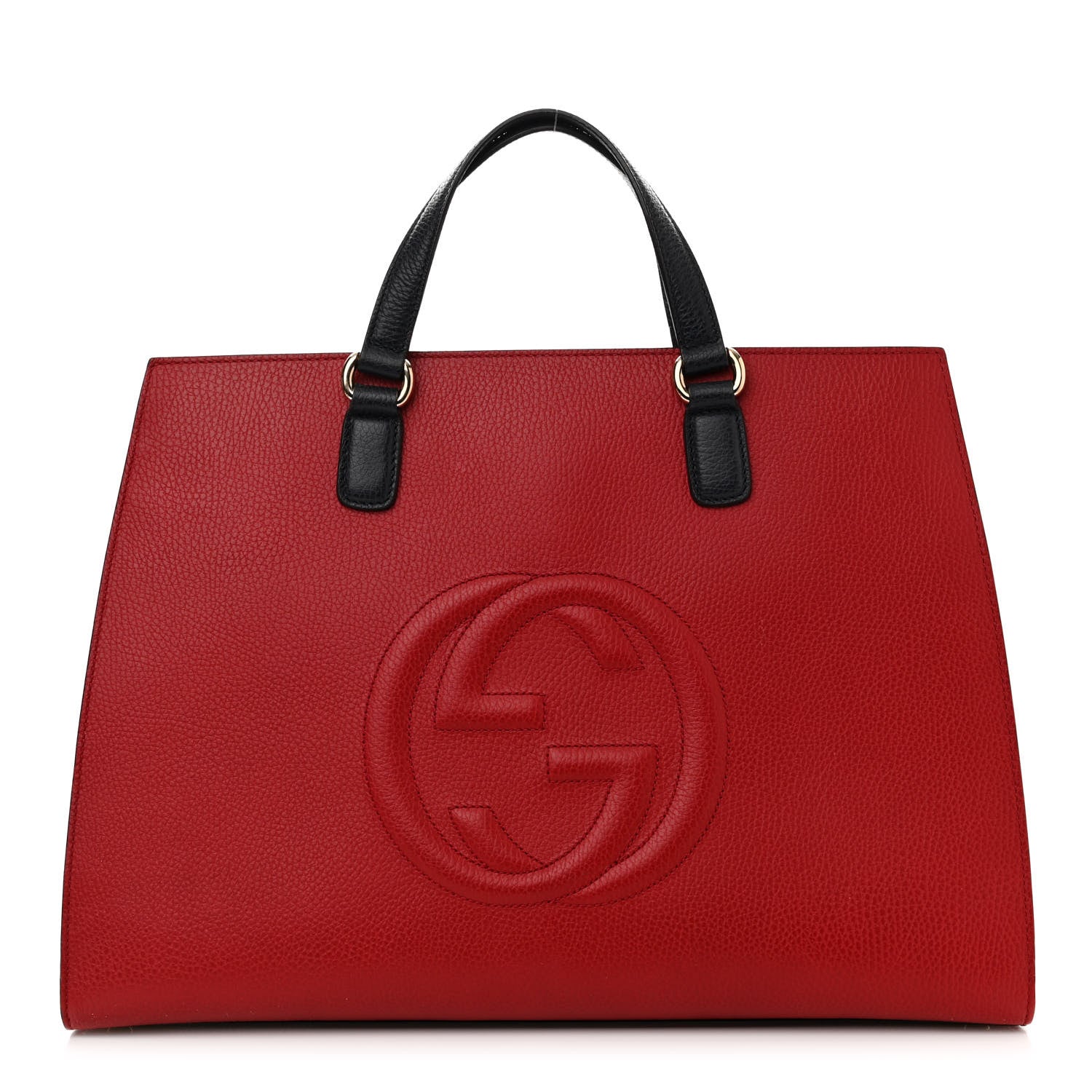 Gucci Dollar Calfskin Large Soho Top Handle Satchel Hibiscus Red Mystic White Blue 1 of 13
