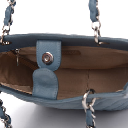 Chanel Caviar Quilted Petit Shopping Tote PST Blue 5 of 10