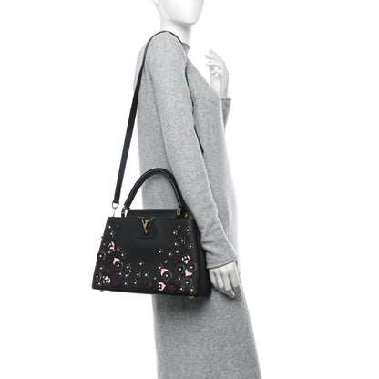 Louis Vuitton Taurillon Blooming Capucines PM Black 2 of 10