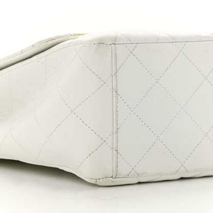 Chanel Caviar Quilted Maxi Single Flap White 9 of 18