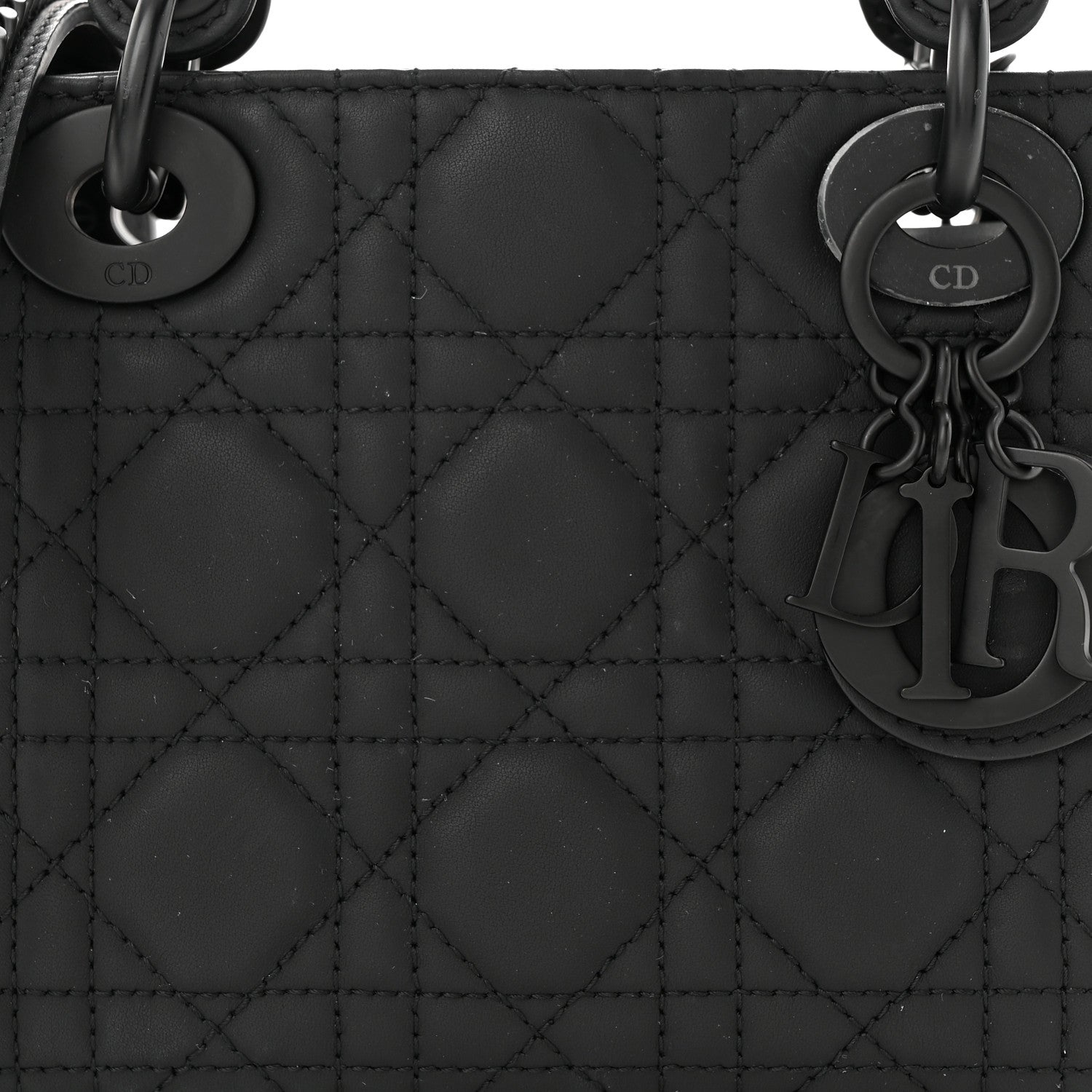 Christian Dior Ultra Matte Calfskin Cannage Mini Lady Dior Black 8 of 13