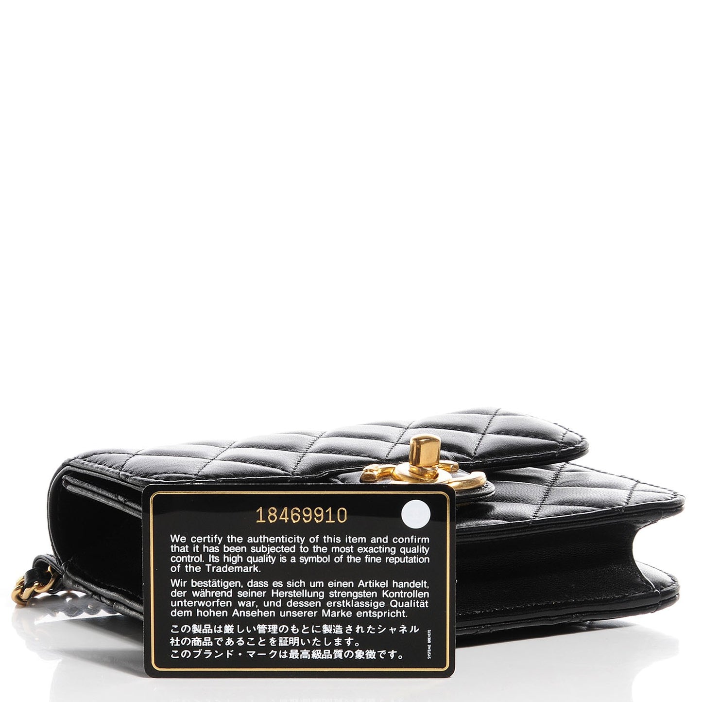 Lambskin Quilted Crossing Times Mini Flap Black