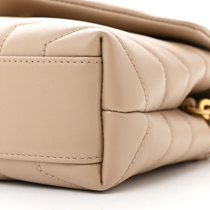 Saint Laurent Calfskin Y Quilted Monogram Toy Loulou Crossbody Bag Dark Beige 11 of 13