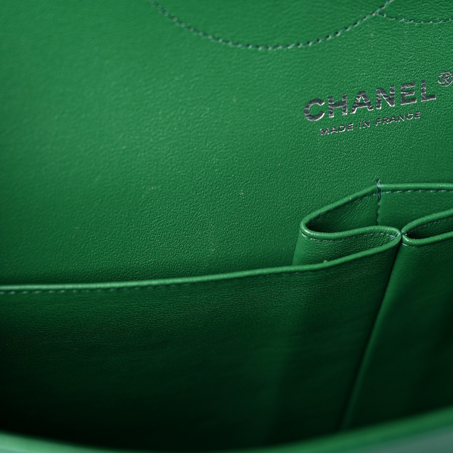 Chanel Caviar Quilted Jumbo Double Flap Green 12 of 16
