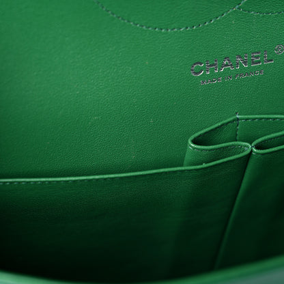 Chanel Caviar Quilted Jumbo Double Flap Green 12 of 16