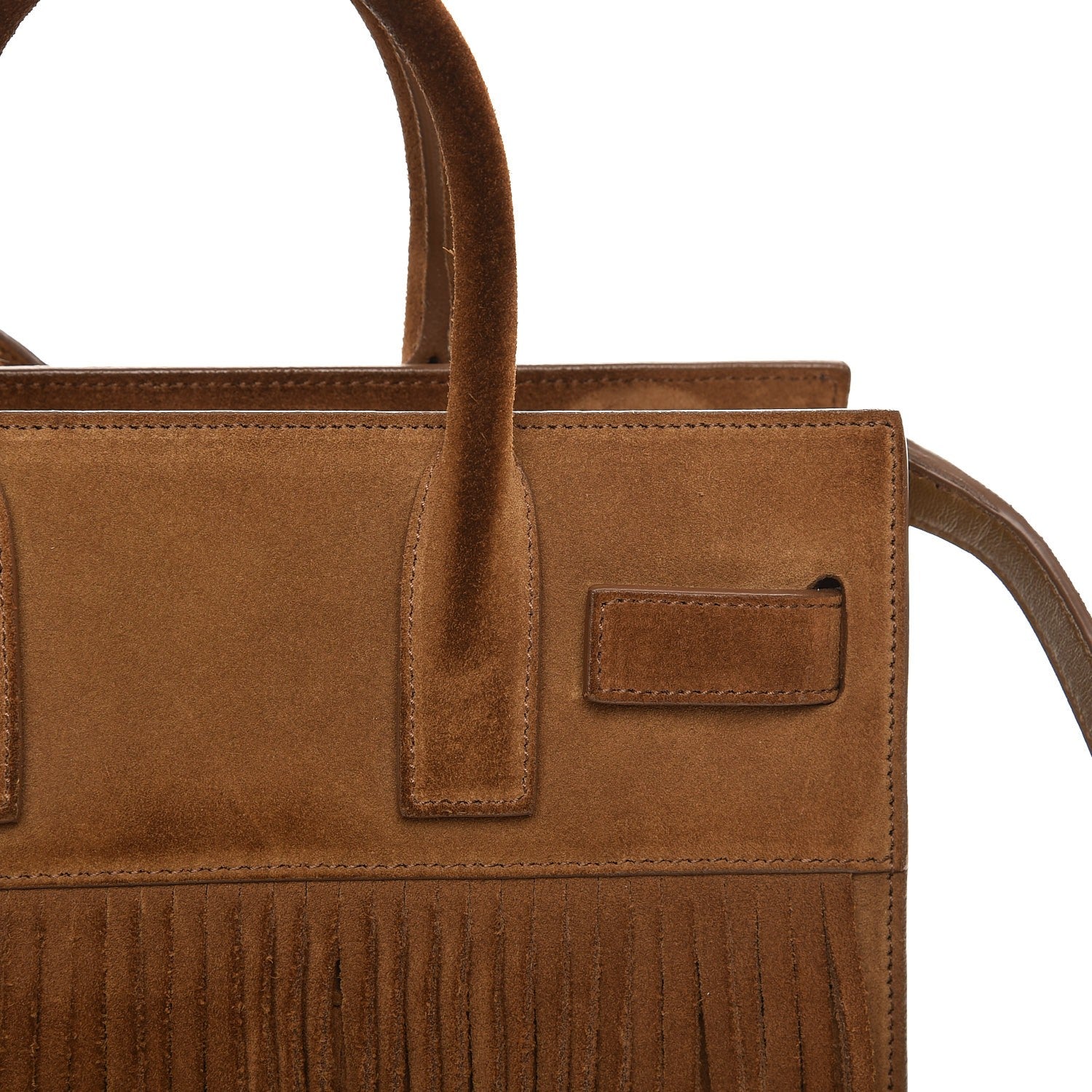 Saint Laurent Suede Fringe Nano Sac De Jour Light Ocre 10 of 10