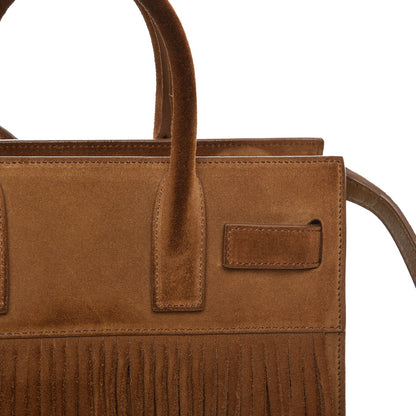 Saint Laurent Suede Fringe Nano Sac De Jour Light Ocre 10 of 10