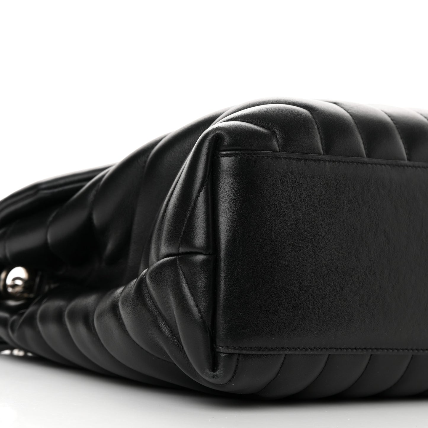 Calfskin Y Quilted Monogram Medium Loulou Satchel Black