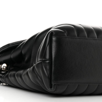 Saint Laurent Calfskin Y Quilted Monogram Medium Loulou Satchel Black 9 of 17