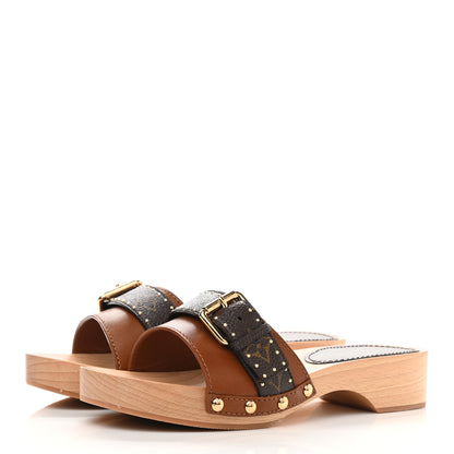 Louis Vuitton Calfskin Monogram Cottage Mule 37 Cognac 3 of 9