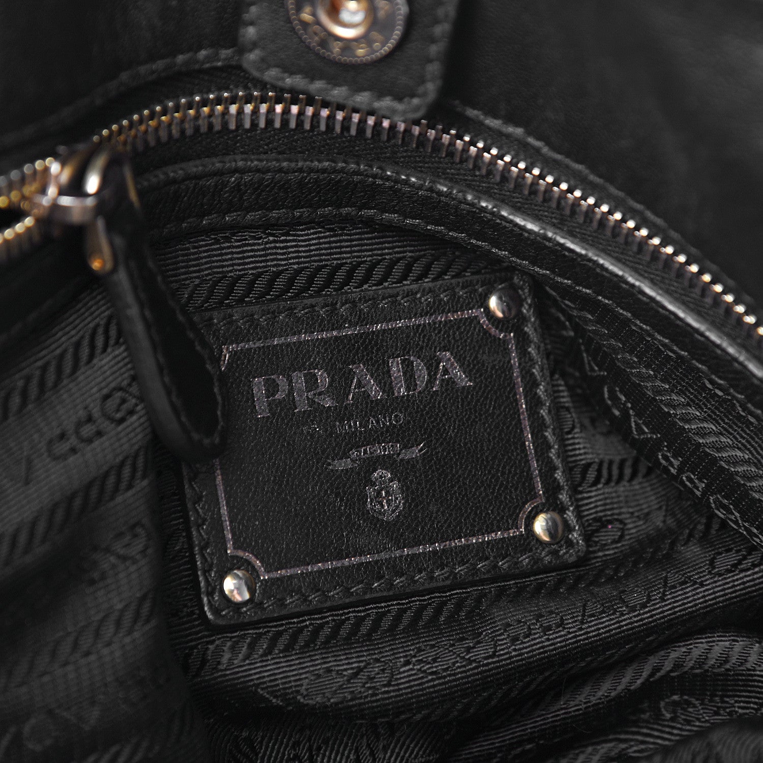 Prada Tessuto Nylon Jacquard Logo Tote Black 5 of 15