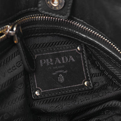 Prada Tessuto Nylon Jacquard Logo Tote Black 5 of 15