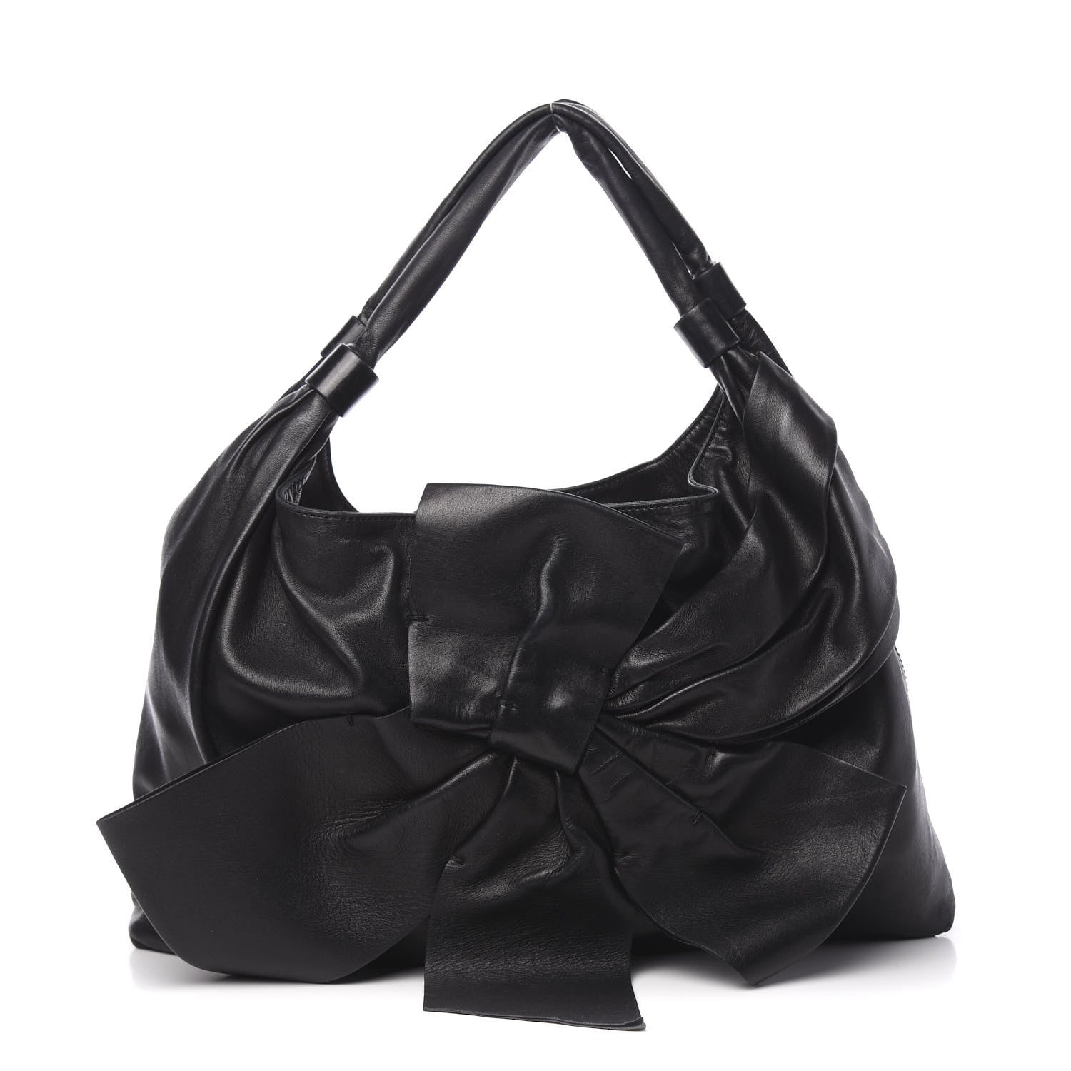 Valentino Garavani Nappa Premier Bow Hobo Black 1 of 12