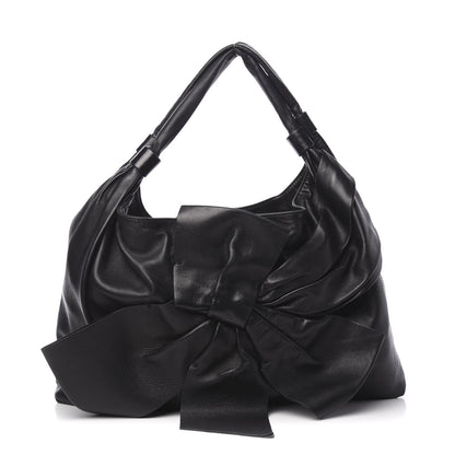 Valentino Garavani Nappa Premier Bow Hobo Black 1 of 12