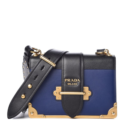 Prada City Calf Saffiano Cahier Bag Inchiostro Black 1 of 8