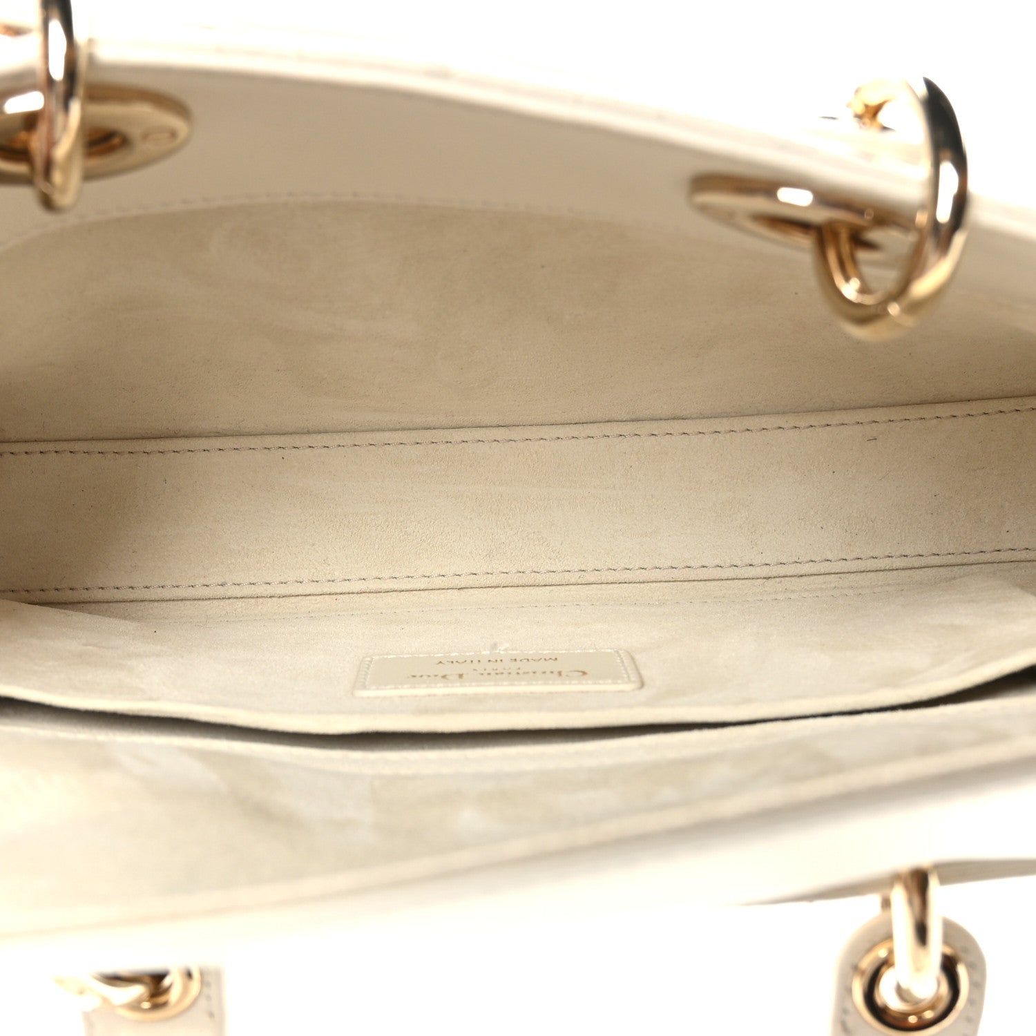 Christian Dior Lambskin Cannage Medium Lady D-Joy White 5 of 8