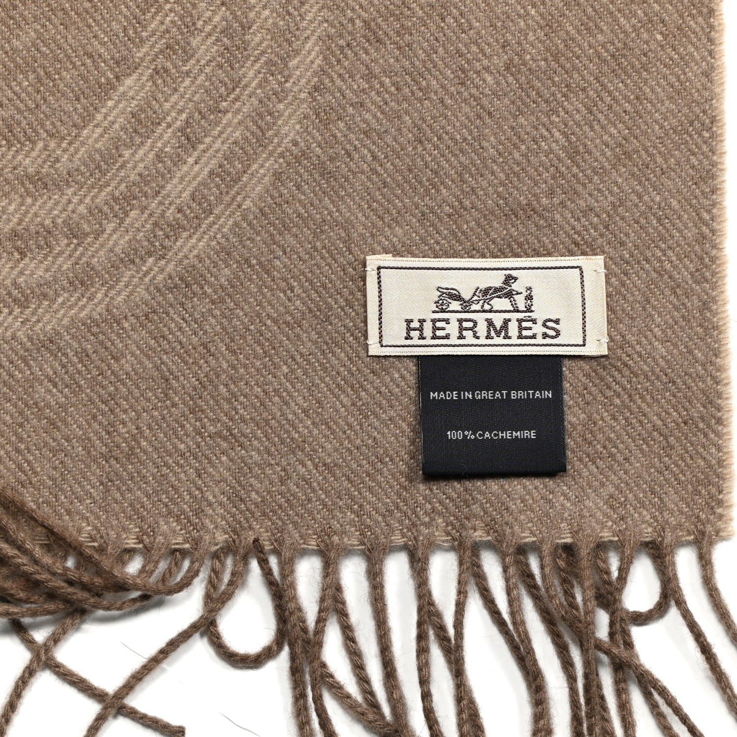 Hermes Cashmere Circuit 24 Faubourg Muffler Beige Ficelle 1171328