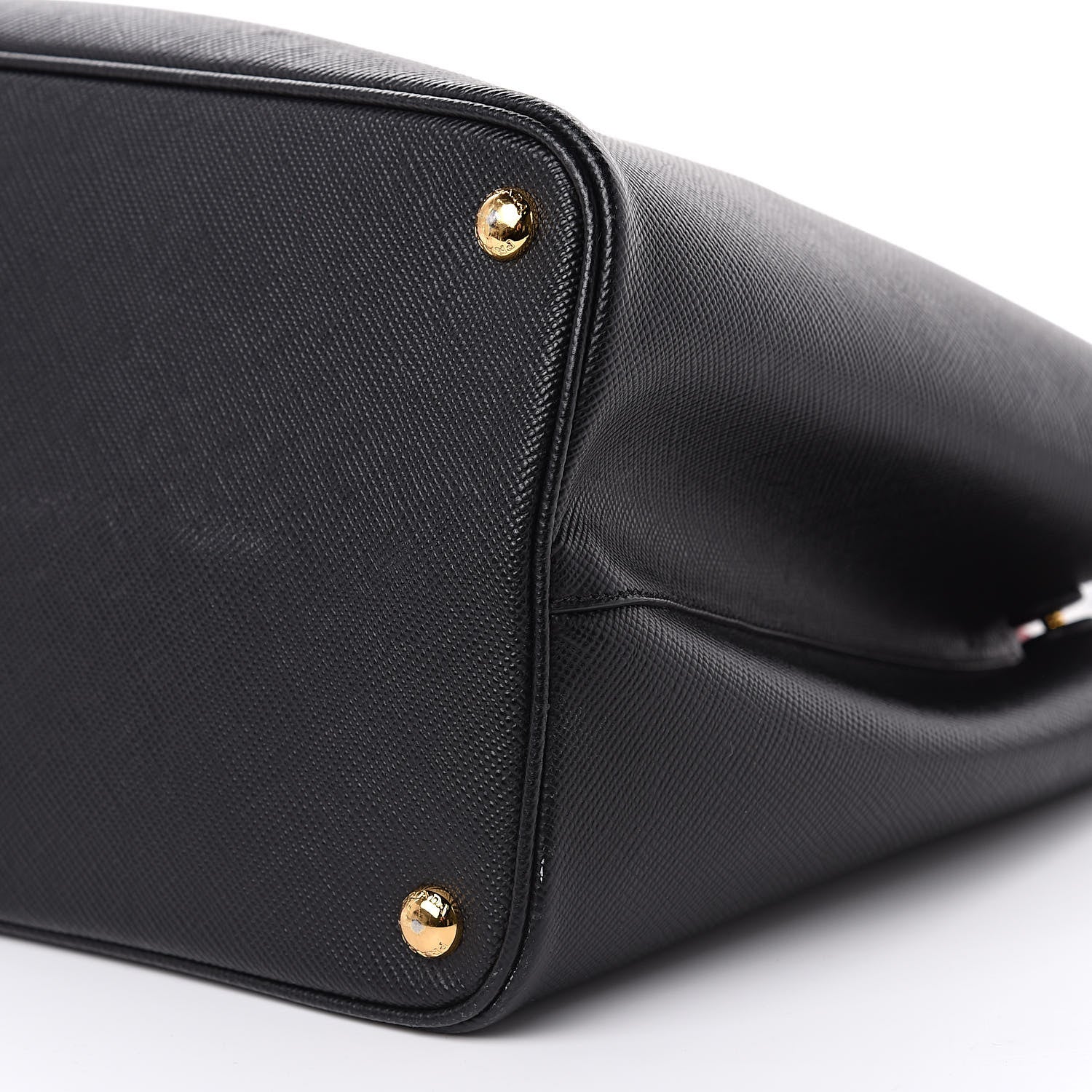 Prada Saffiano Cuir Large Double Bag Black Fuoco 9 of 13