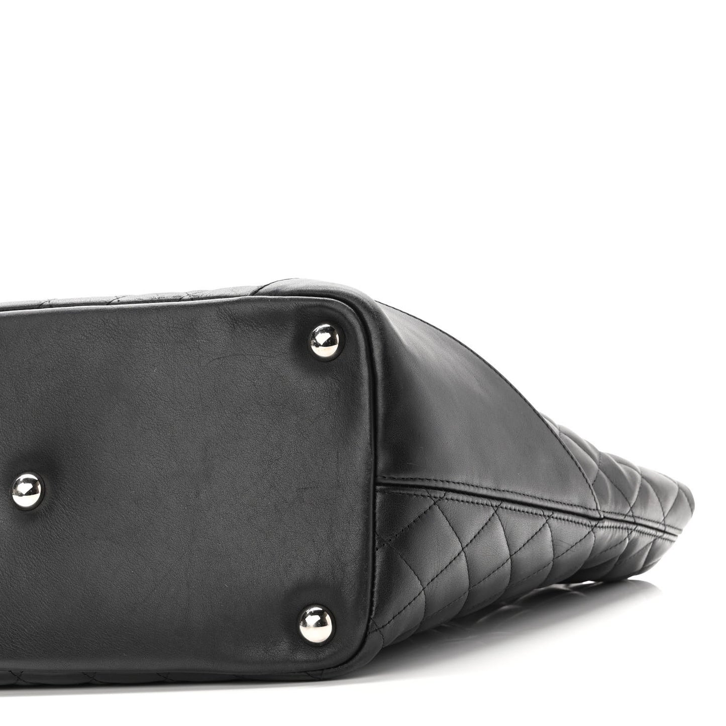 Calfskin Quilted Large Cambon Tote Black