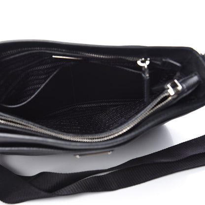 Prada Saffiano Cuir Flat Messenger Bag Black 6 of 11