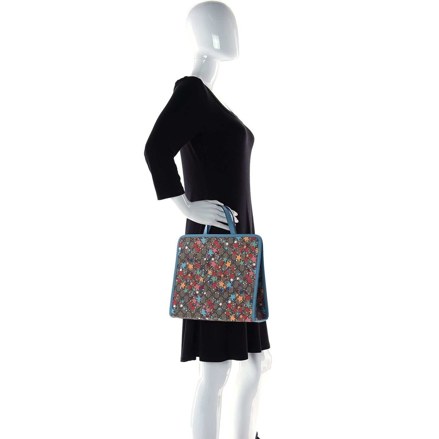 GG Supreme Monogram Star Print Childrens Tote Blue Multicolor