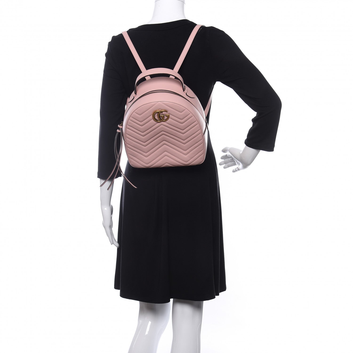 Gucci Calfskin Matelasse GG Marmont Dome Backpack Perfect Pink 2 of 14